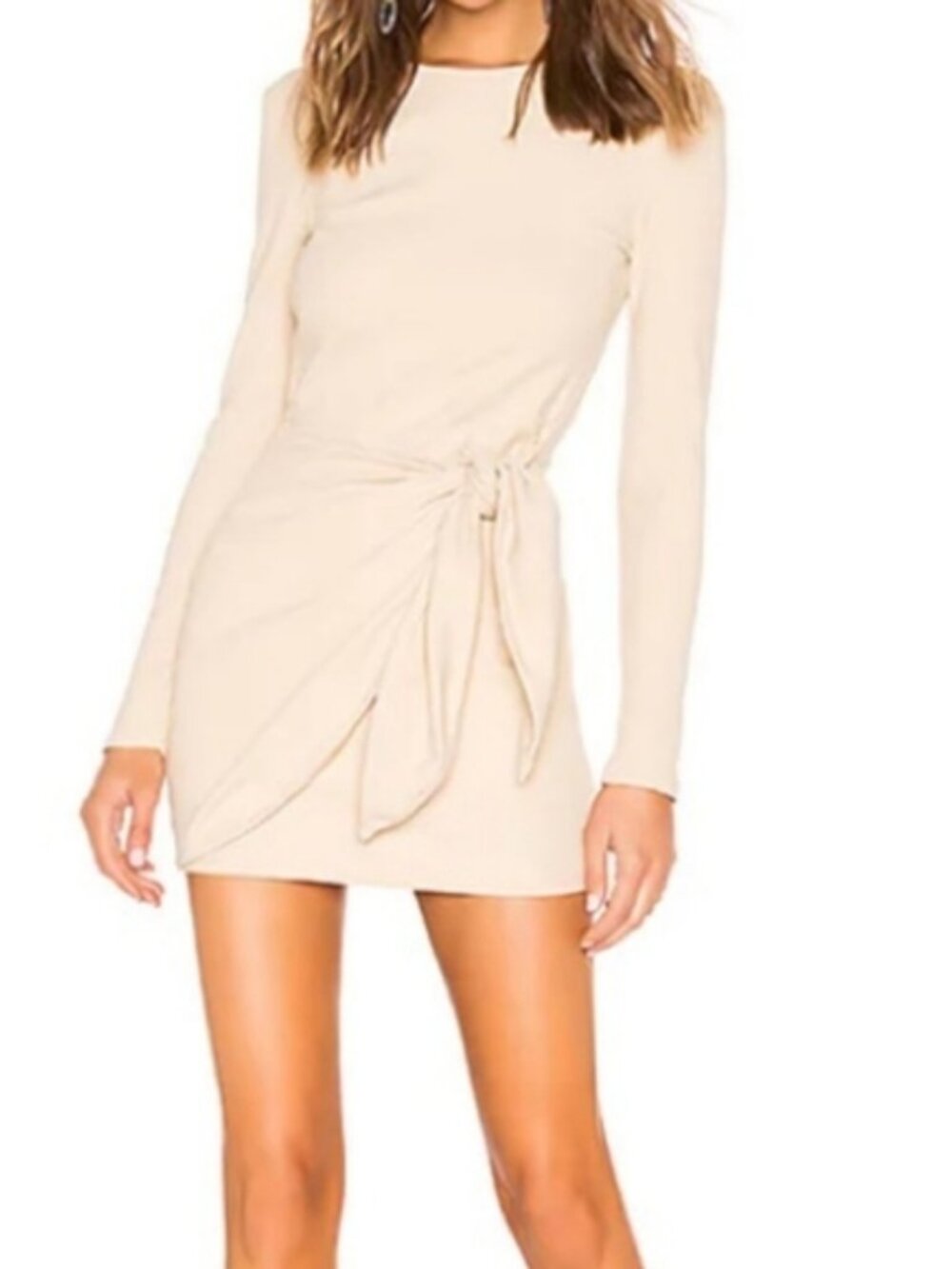superdown vanilla long sleeve tie mini dress